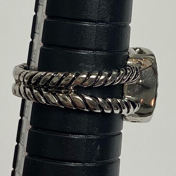 Silpada Sterling Silver with off white yellow center stone ring Size 8 - Picture 3 of 8